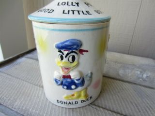 Vintage 1961 Walt Disney Productions Dan Brechner Lolly Pop Candy Jar Canister 3