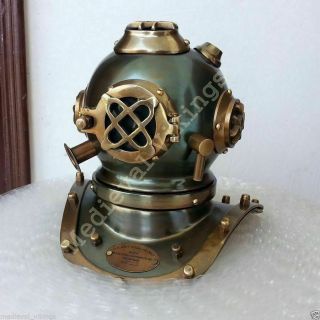 Antique Mark V Mini Scuba Vintage U.  S Navy Divers Diving Helmet Desktop Decor