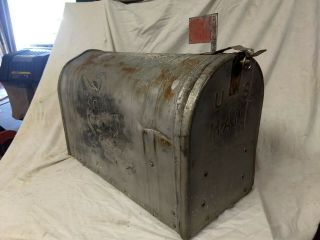 Vintage Primitive Metal Postmaster Rural Farm U S Mail Box Large Farmer Hog