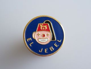 Vintage Shriner Lapel Pin Clown Face With Fez Shriner Masonic Blue Vgc