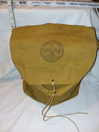 Vintage Boy Scouts Bsa Haversack 573 Diamond Brand Canvas Backpack