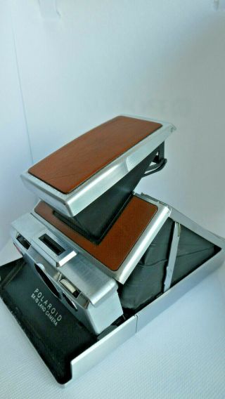 VINTAGE brown POLAROID LAND CAMERA SX - 70 WITH LEATHER CASE 2