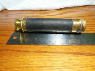 Antique Brass And Leather Ross London Telescope Spyglass W/ Brass Ends