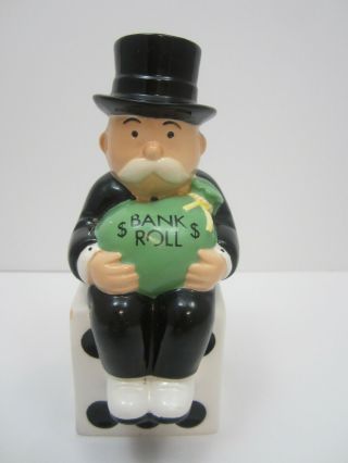 Vintage Monopoly Uncle Pennybags Ceramic Coin Bank With 1935 Date