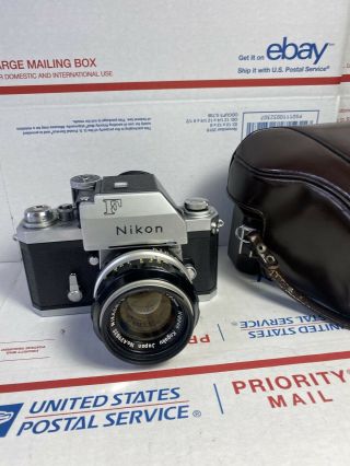 Vintage Nikon F 35mm Film Slr Camera W/ Nikkor - S 50mm F1.  4 Lens