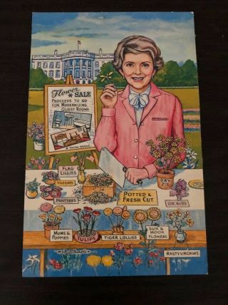 1980 Coral - Lee Postcard Nancy Reagan White House Flower Ronald Potus Pres.
