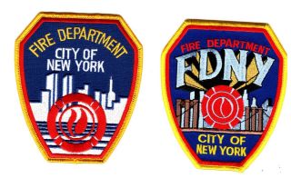 Fdny Fire Patch York City Post 9/11 Prototype  And Current Pair