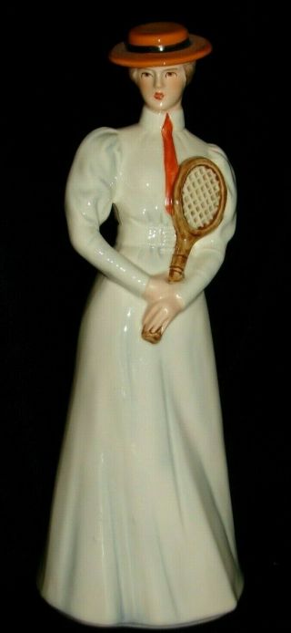 Vintage Goebel W.  Germany Porcelain Woman Tennis Player Center Court 1903