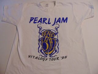 Rock T Shirt Pearl Jam Vitalogy Tour 1995 White Vtg 90s Sz Xl Single Stitch