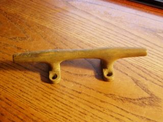 Vintage Old Bronze Boat Cleat 6 1/2 " Long Great Patina And Age