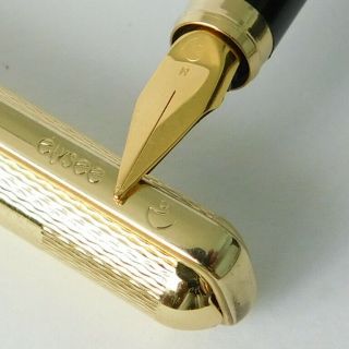 Vintage Elysee 60 Series Barleycorn Gold Fountain Pen M Nib Germany 1980s