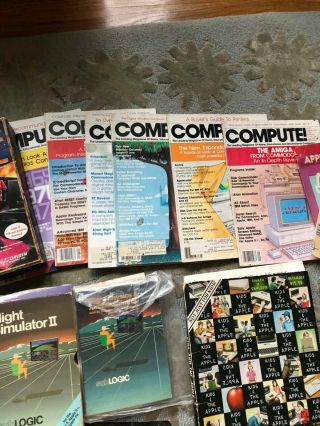 Vintage Apple Ii Game Boxes/instruction And Compute Magazines