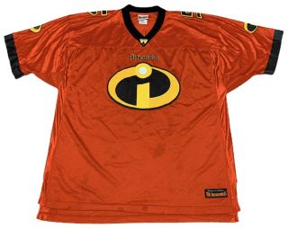 Walt Disney World The Incredibles Pixar Football Hockey Jersey Mens Xl Stained