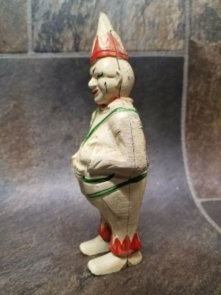 Antique Early 1900 ' s Metal Clown Bank with Great Paint 2
