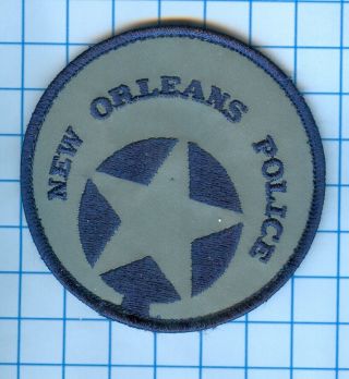 Police Patch - Louisiana - Orleans Gray (with " Hook And Loop " Backing) 3 "