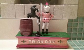 Vintage Cast Iron Mechanical Trick Dog Bank