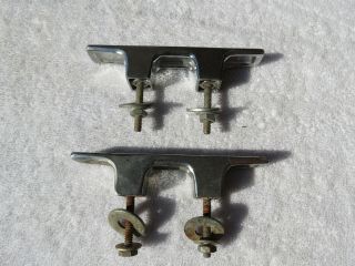 Pair 4,  1/2 Inch Old Chrome Boat Dock Cleats (d2a996)