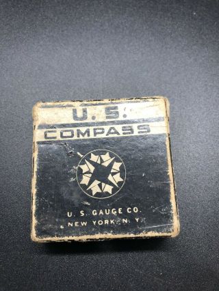 U.  S.  Gauge Company Pocket Compass York,  Ny Vintage Military