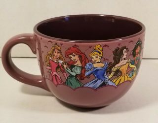 Walt Disney Princesses Purple Glitter Accent Ceramic 24 Oz Mug / Soup Bowl