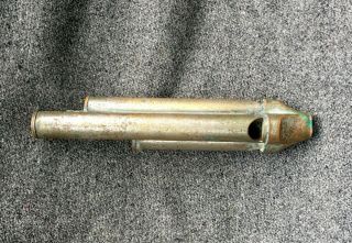 Rare Antique Nickel Brass Train Conductor Three - Chamber Whistle 2