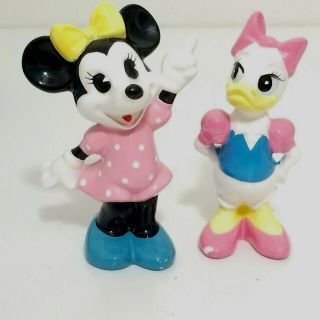 Vintage Disney Minnie Mouse Daisy Duck Figurines Porcelain Ceramic Japan