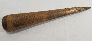 Antique Vintage Large 12” Wood Fid Sailors Nautical Maritime Splicing Rope Tool
