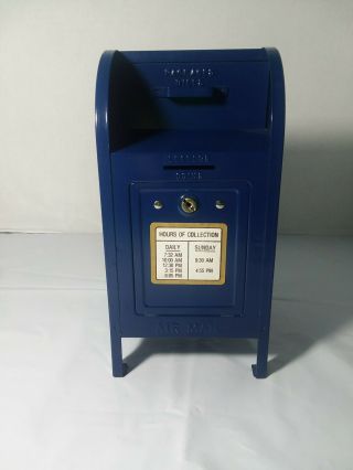 Vintage Us Postal Service Mini Mailbox Steel Coin Bank Brumberger Co With Key