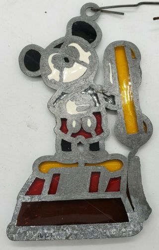 Vintage 1970s Mickey Mouse Stained Glass Sun Catcher Walt Disney Productions 2