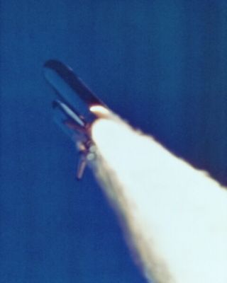 8x10 Nasa Photo: Fiery Booster Of Space Shuttle Challenger Tragedy