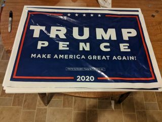 Donald Trump Mike Pence 2020 Official Campaign All Weather Yard Sign Maga Potus