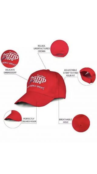 Donald Trump 2020 Maga Embroidery Hat Keep Make America Great Again Cap Usa Red