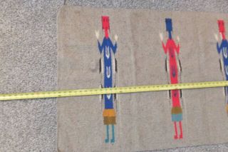 VINTAGE Navajo Rug Yei weaving,  CORN PEOPLE hand woven Size 60 