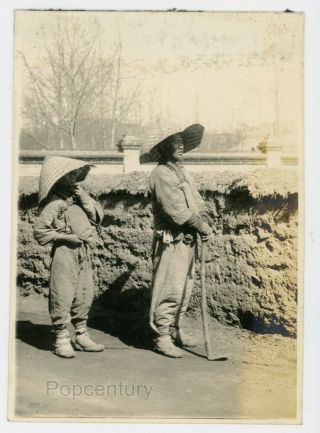 Vintage 1910s Photograph Korea Incheon Seoul Farmers Tools Large Photo