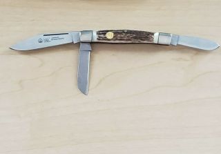 Vintage Puma Stock Knife 410675 Stag Pocket Knife