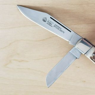 Vintage Puma Stock Knife 410675 Stag Pocket Knife 2