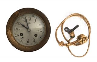 Schatz Mariner Vintage German 8 Day Marine Ships Bell Brass Clock