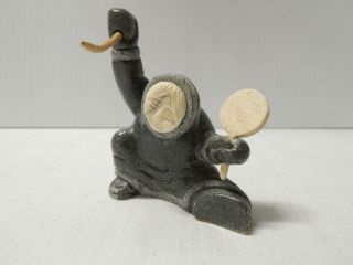 Vintage Soap Stone Eskimo Inuit Alaska Canada Sculpture Figure