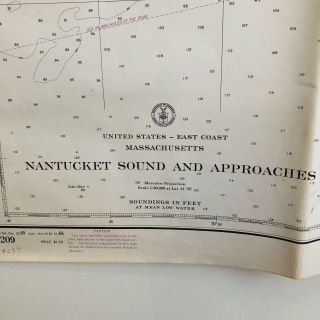 1969 C&gs Chart 1209 Massachusetts Nantucket Sound And Approaches (16)