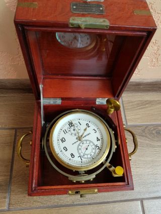 1 - Mchz (poljot) Chronometer Vintage Ussr Soviet Navy Marine Ship Submarine Clock