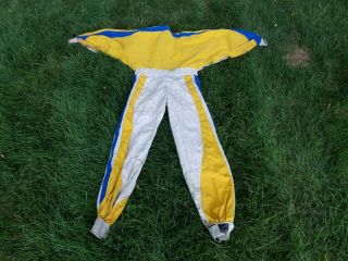 Vintage Skydiving Parachute Jumpsuit Flight Suit Yellow Lg
