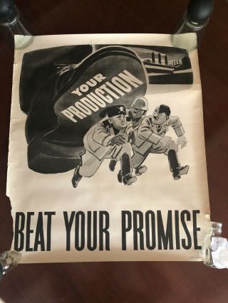Vintage Wwii Us Propaganda Poster Featuring Hitler,  Mussolini,  Japanese