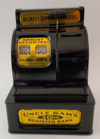Vintage Mechanical Bank Uncle Sam 