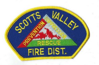 Scotts Valley (santa Cruz Co. ) Ca California Fire Protection Dist.  Patch -