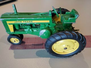 Vintage John Deere Farm Toy Tractor 3 Pt Metal Wheels