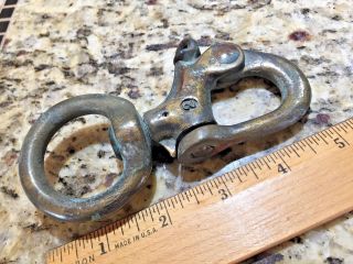Vintage Bronze Merriman 2 Snap Shackle With Large Swivel Bail Aprox 5 "