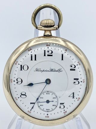 Vintage 16s 17j Hampden Wm.  Mckinley Pocket Watch In Gold Filled Case