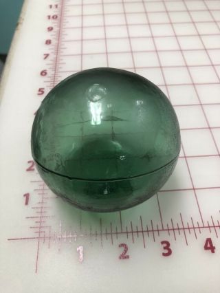 Vintage Japanese 3” Green Glass Buoy Fishing Float