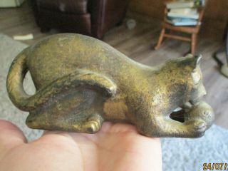 True Antique A C Williams Cast Iron Cat With Ball Bank