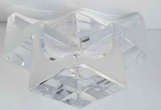 Vtg Post Modern Nancy Daum France Crystal Geometric Signed Art Sculpture Bowl 3