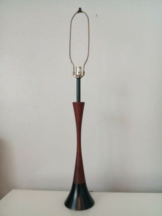 Vintage Mid Century Modern Danish Teak Table Lamp Wood